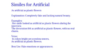 Similes for Artificial