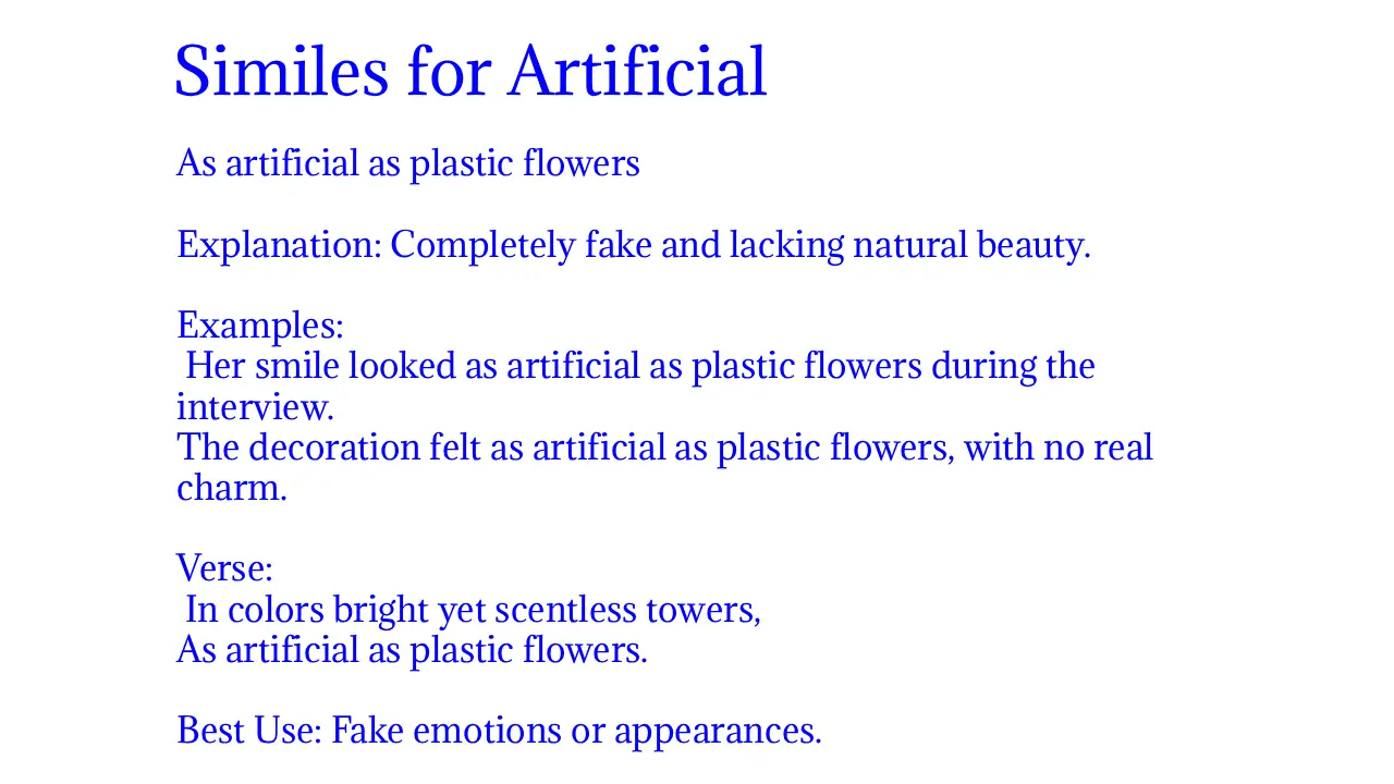 Similes for Artificial