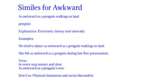 Similes for Awkward