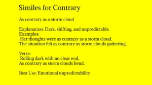 Similes for Contrary