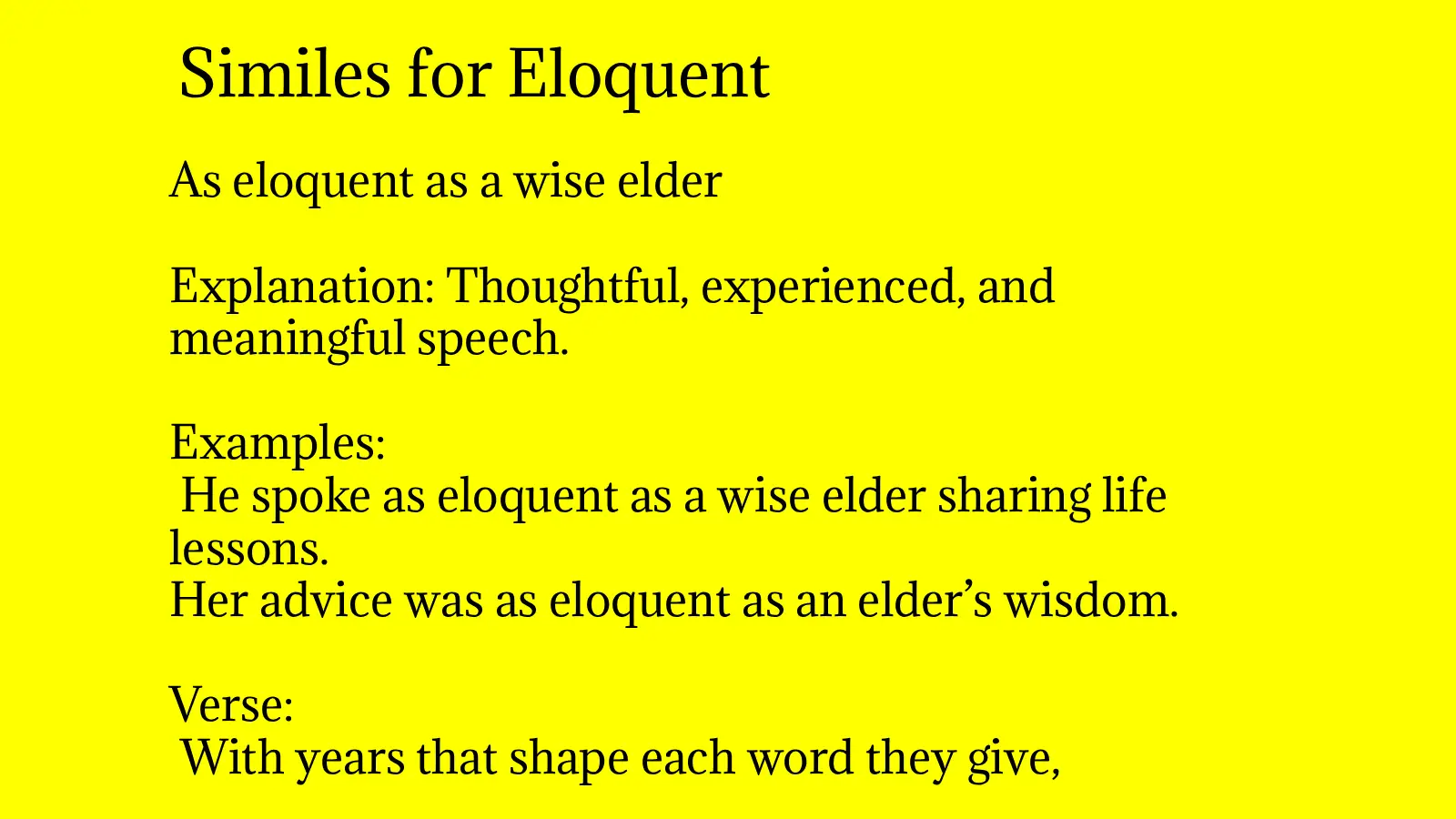 Similes for Eloquent