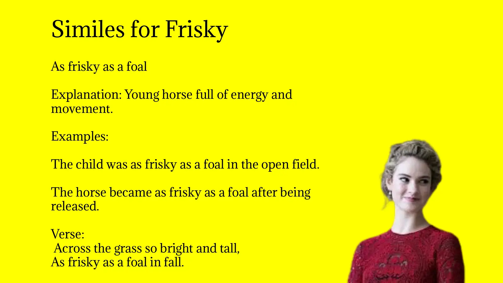 Similes for Frisky