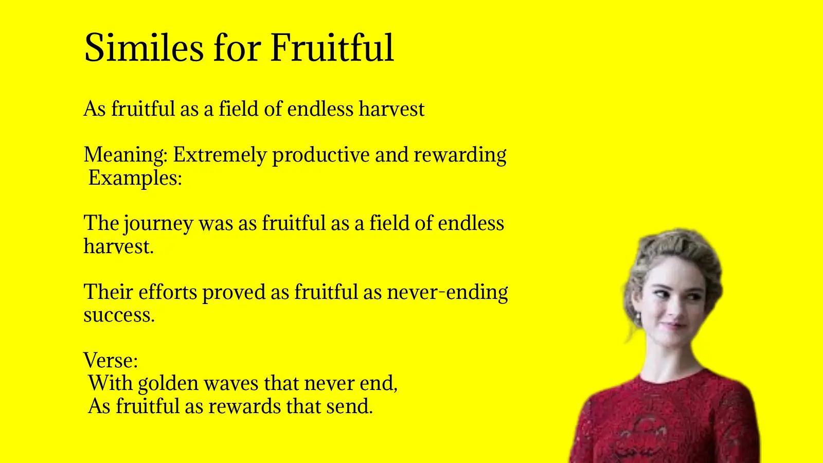 Similes for Fruitful