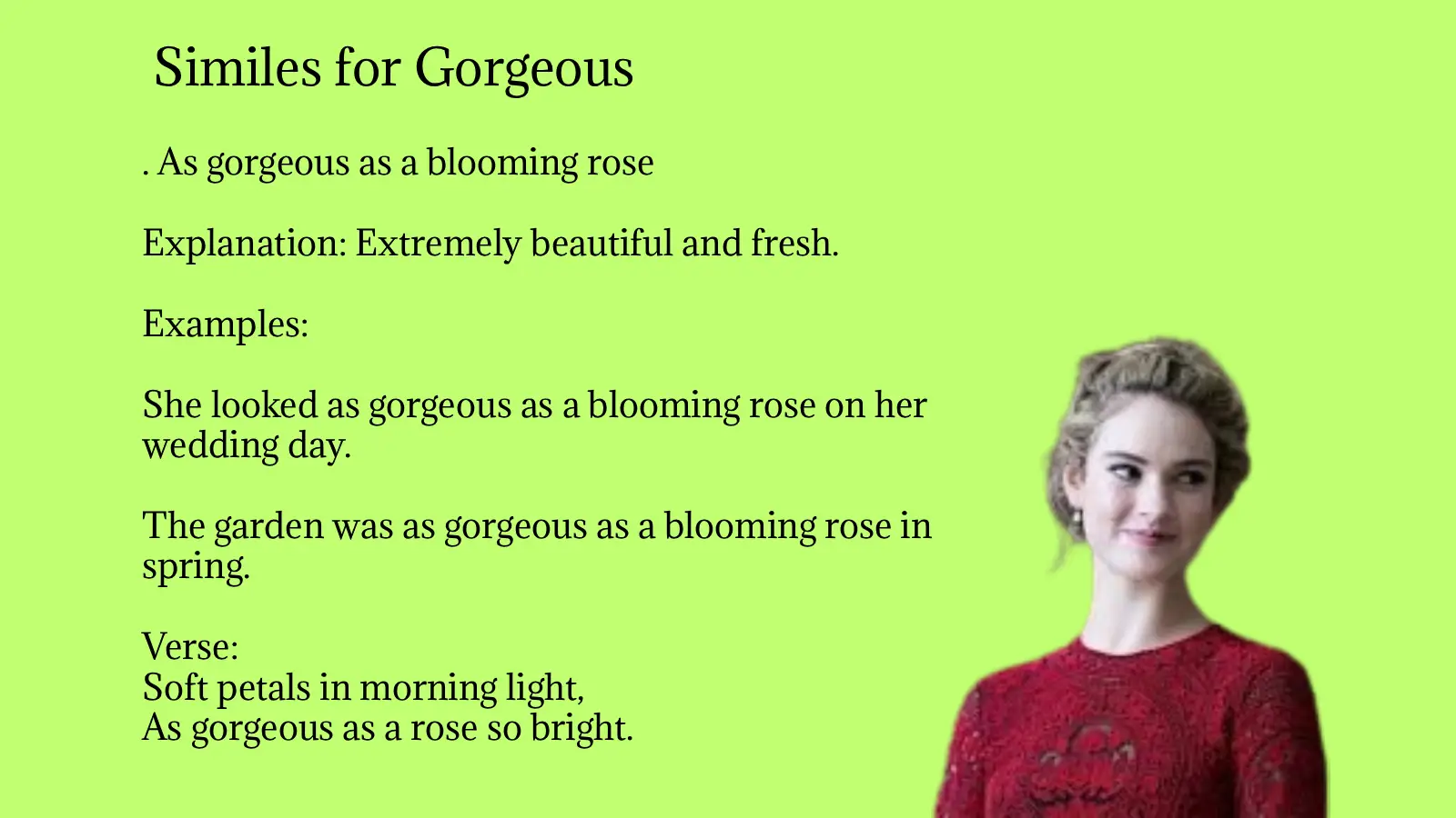 Similes for Gorgeous