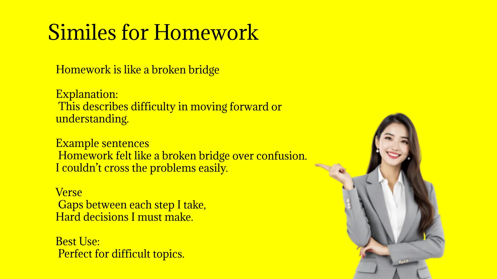 Similes for Homework