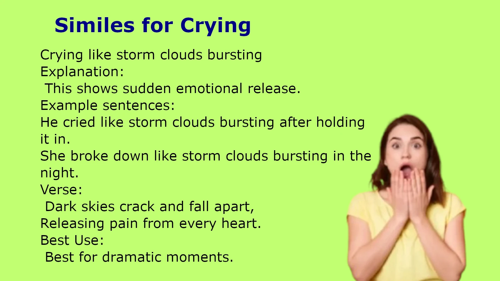 Similes for Crying
