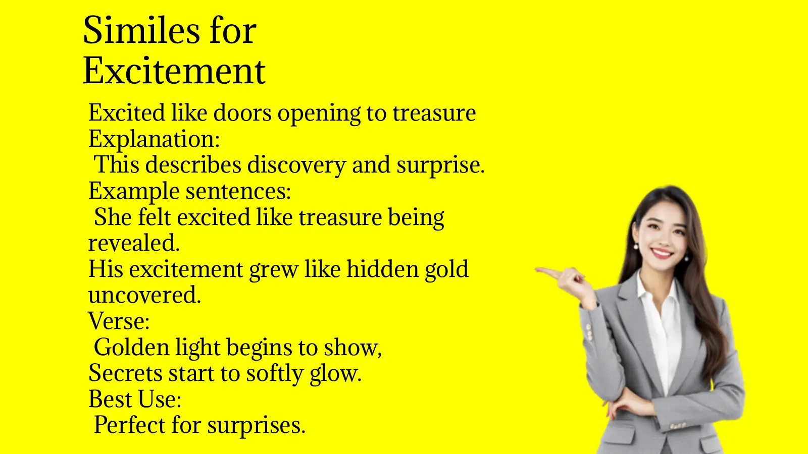 Similes for Excitement