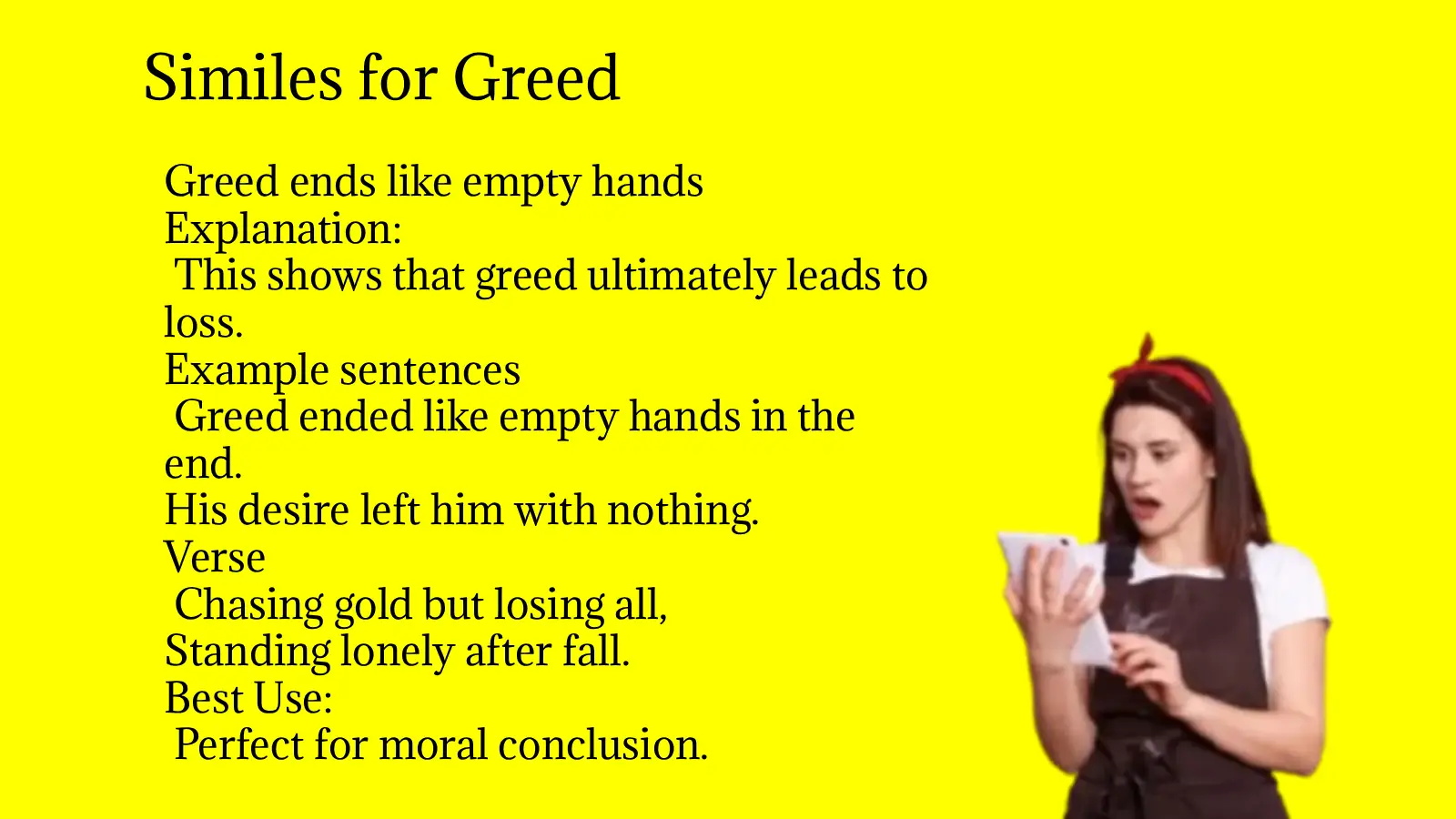 Similes for Greed