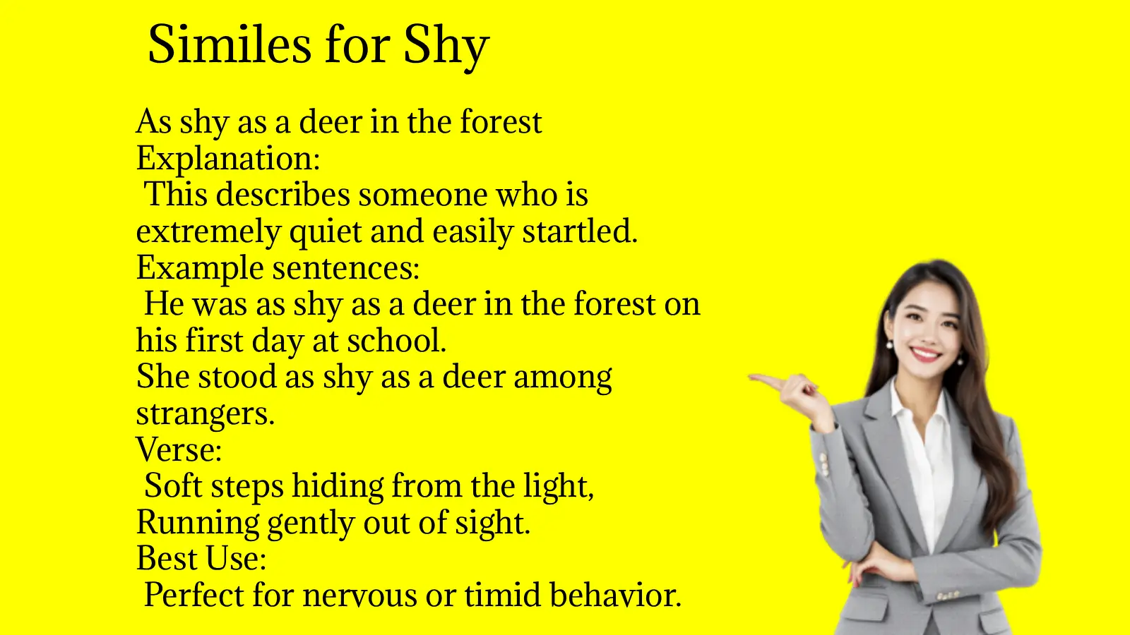 Similes for Shy