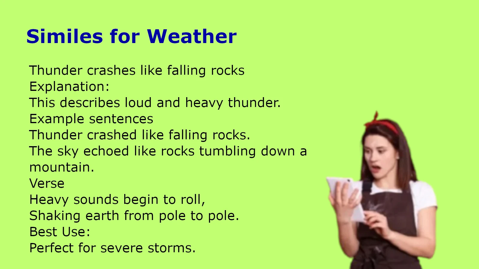 Similes for Weather