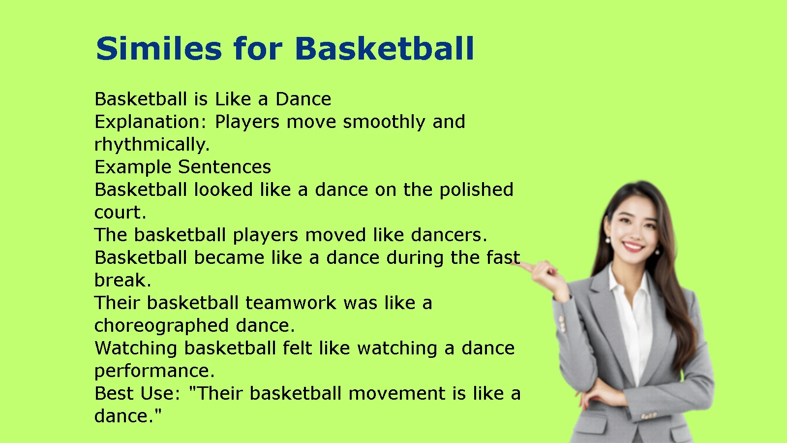 A Collection of Similes for Basketball with Examples