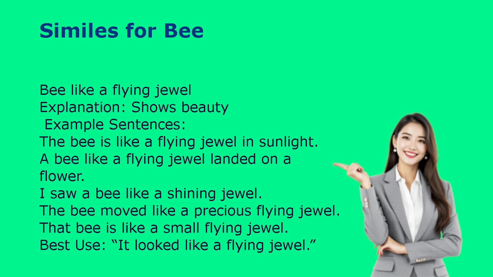 Similes for Bee: A Soft Flow of Nature-Inspired Imagery