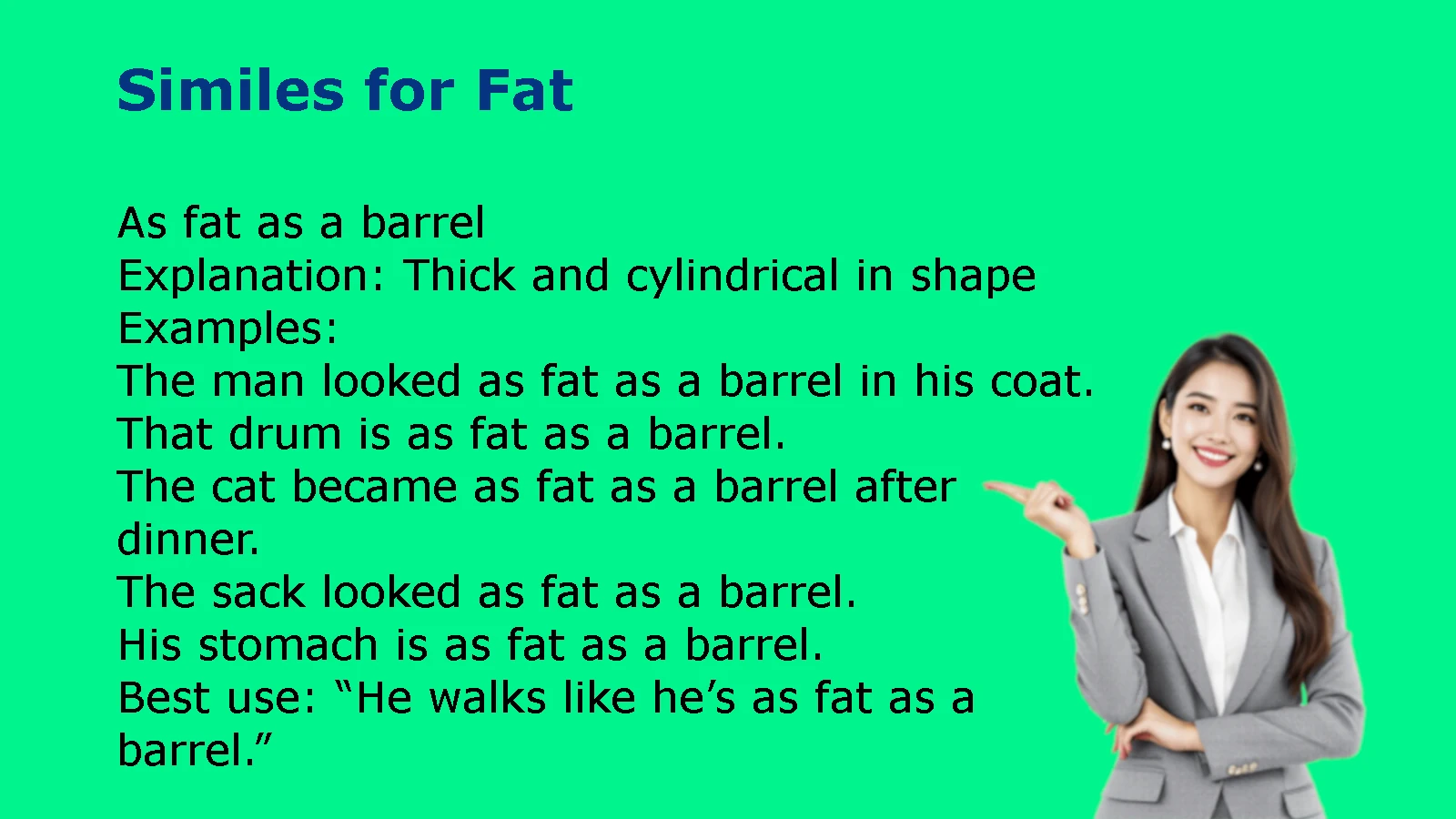 Similes for Fat with Explanation and Examples