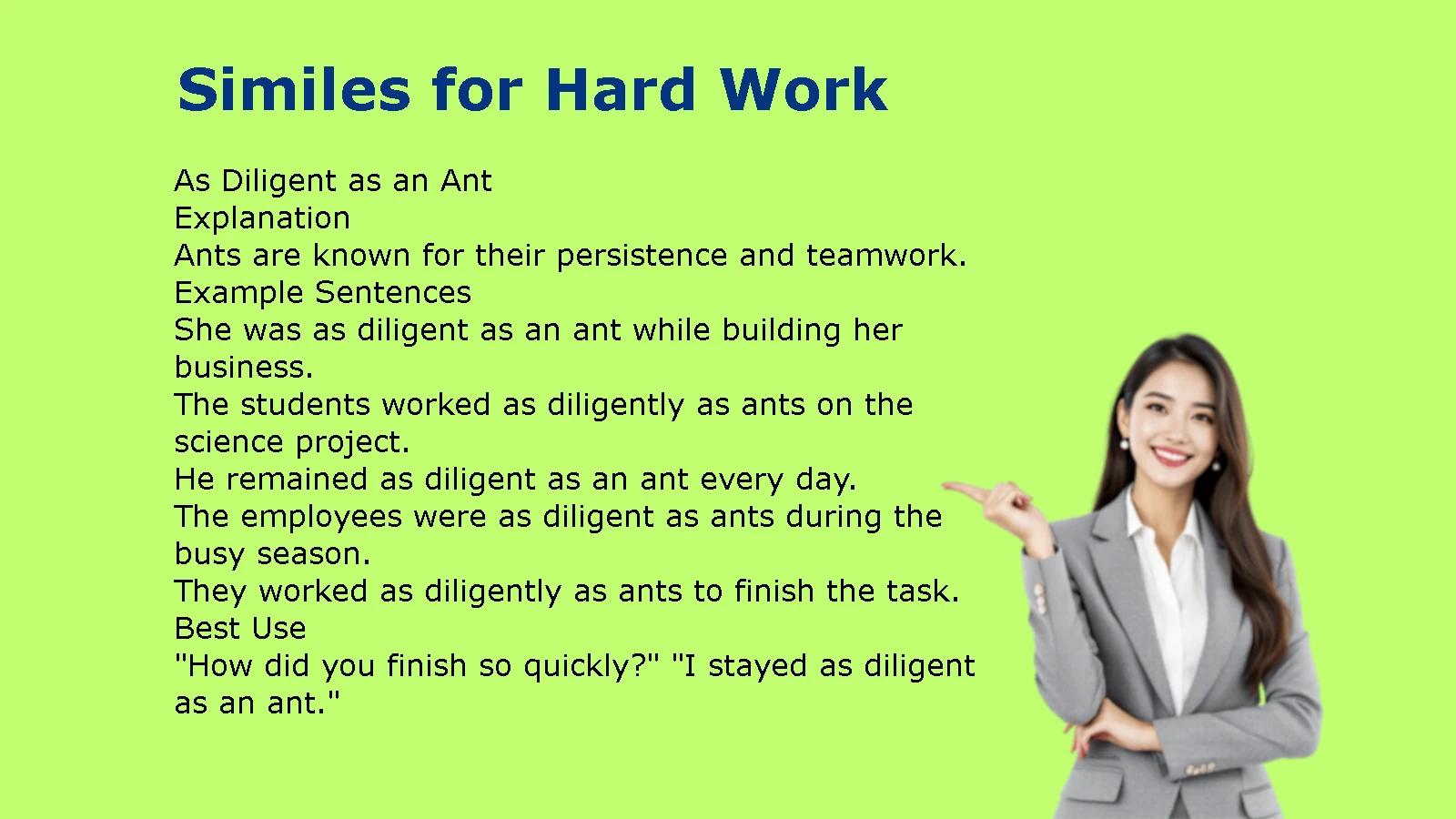 Similes for Hard Work