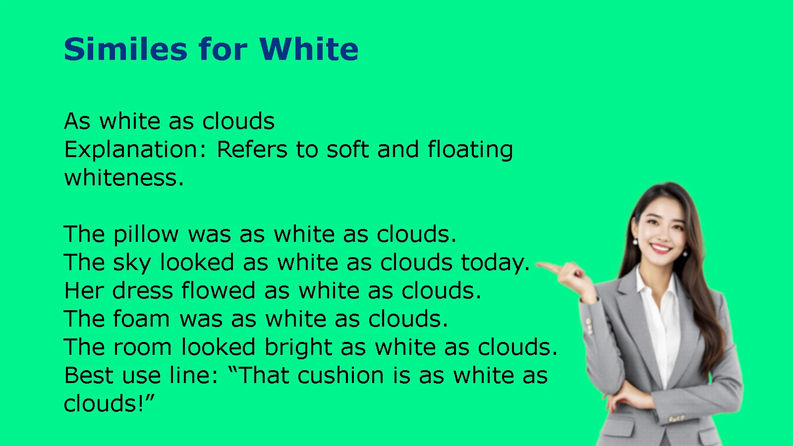 Similes for White with Explanation and Examples