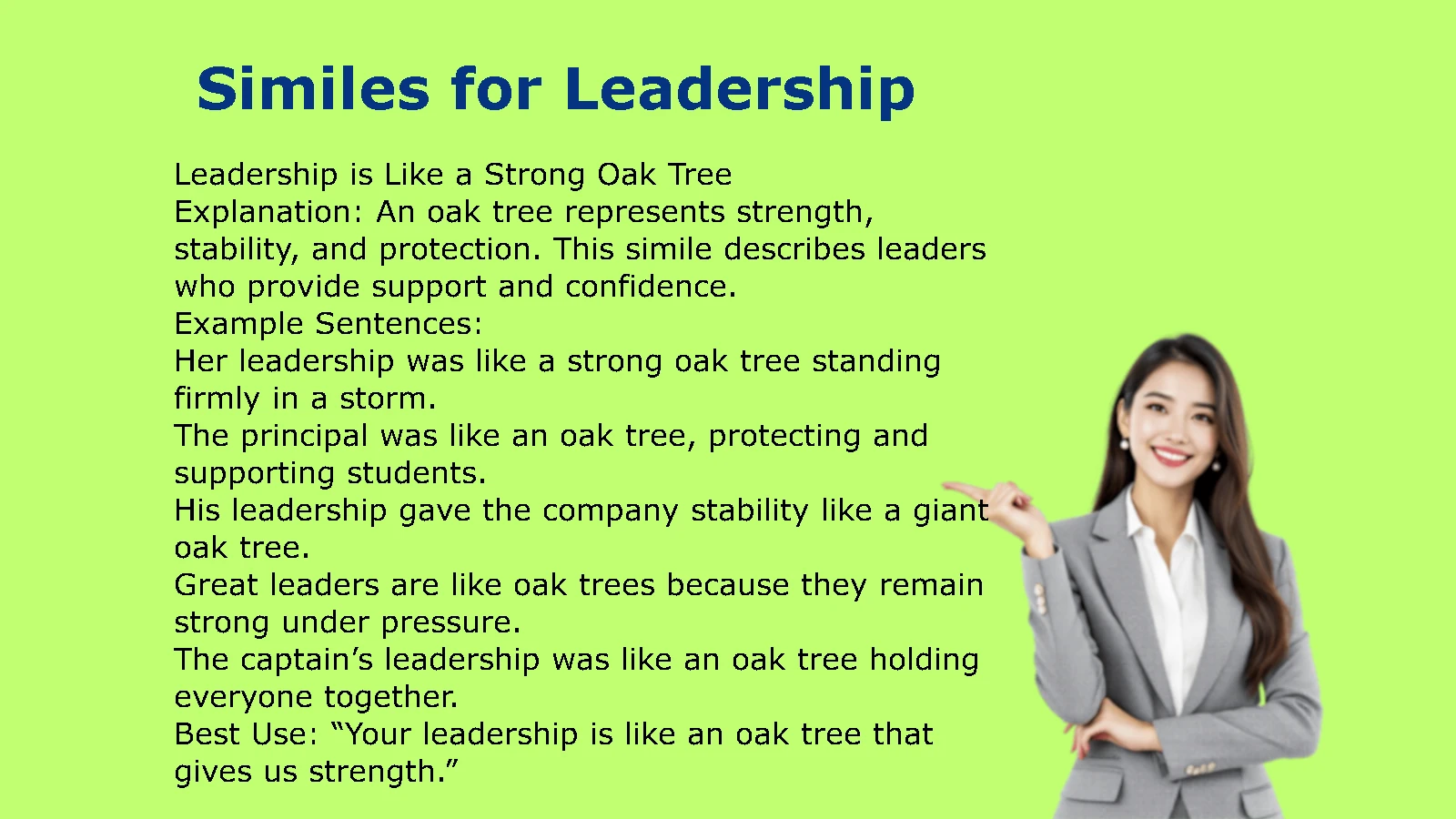 Inspiring Similes for Leadership for Students and Writers
