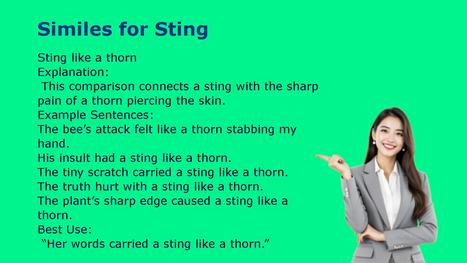 Similes for Sting Guide