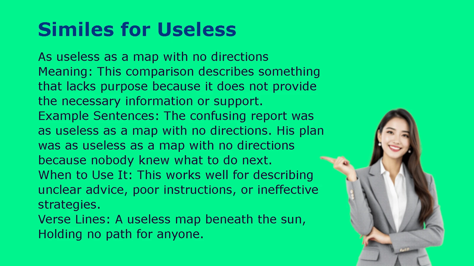 Similes for Useless Examples