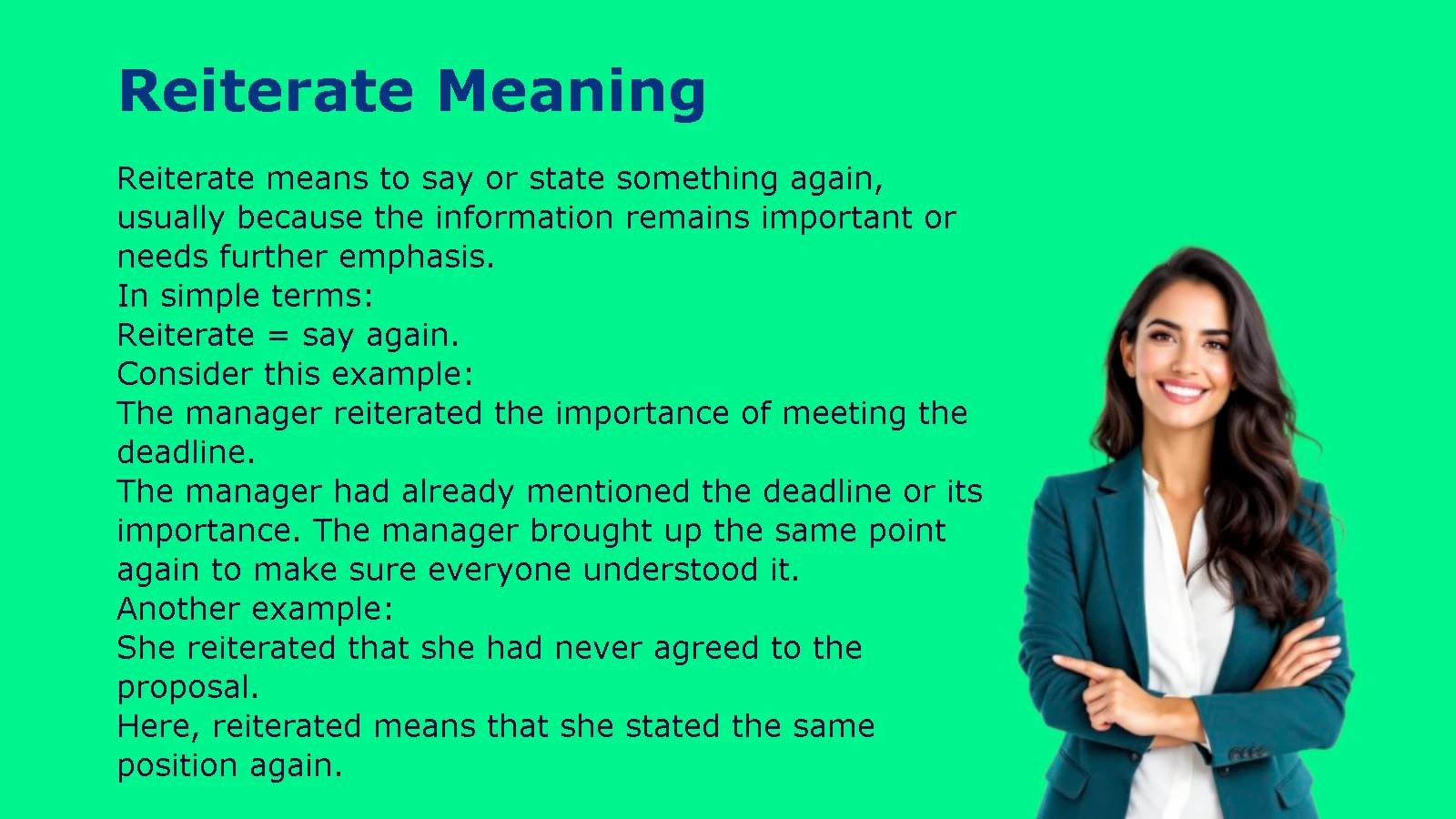 Reiterate Meaning