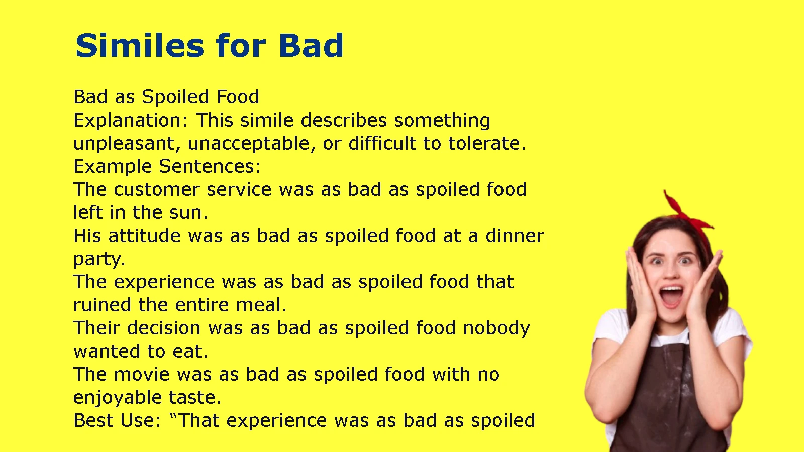 Similes for Bad with Explanation and Examples