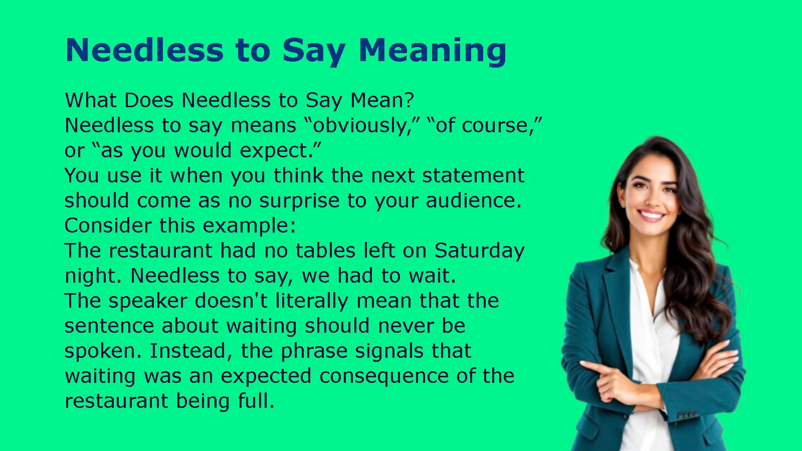 Needless to Say Meaning
