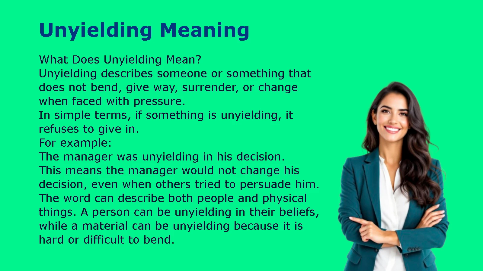 Unyielding Meaning