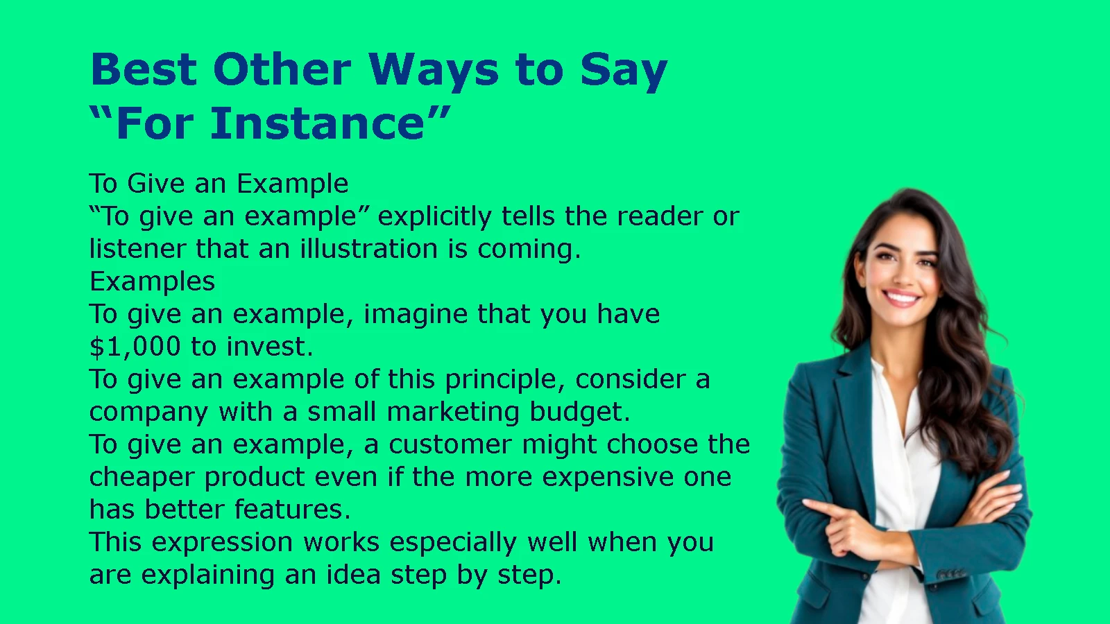 Best Other Ways to Say “For Instance”