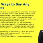 Other Ways to Say Any Updates