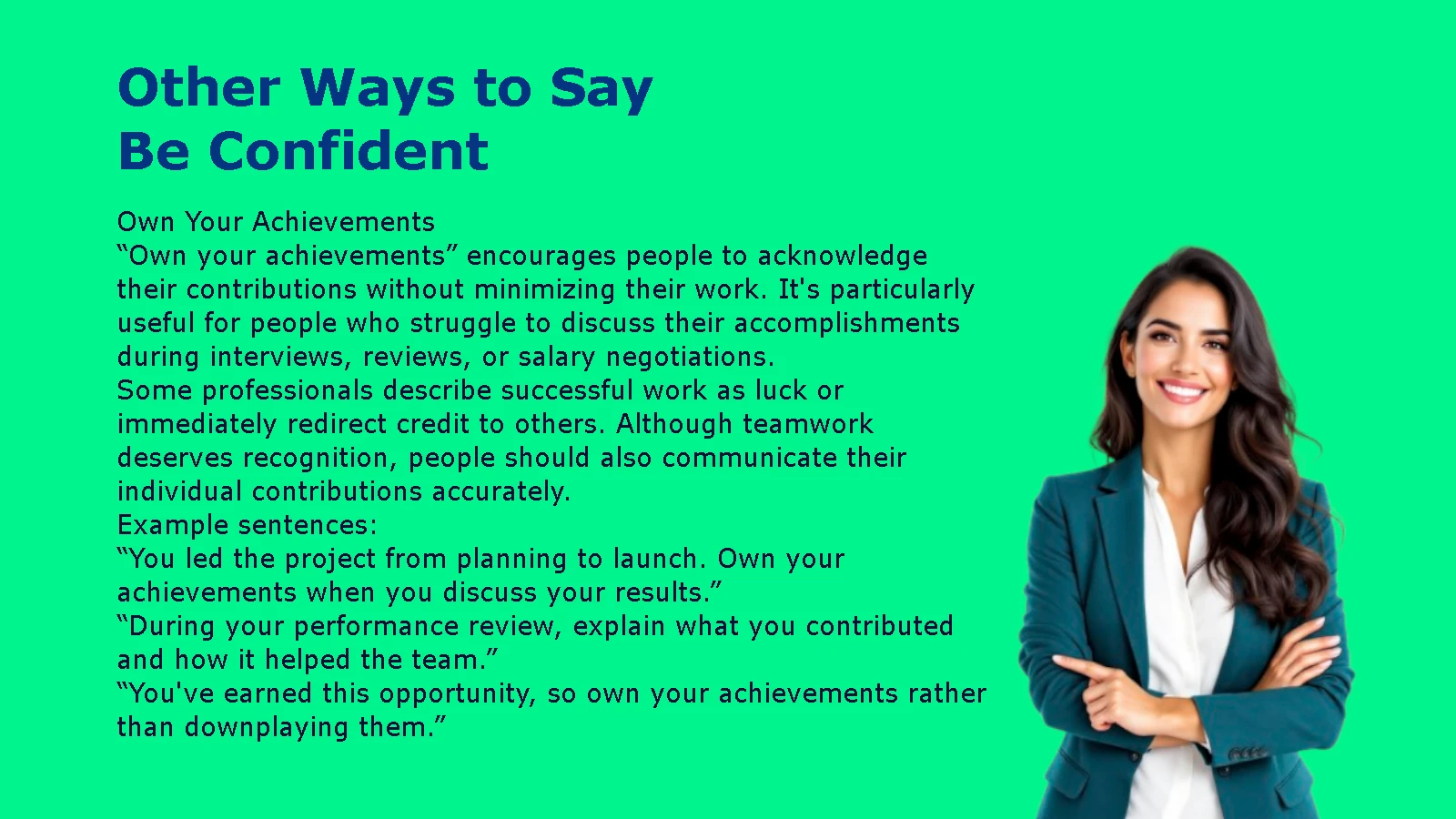 Other Ways to Say Be Confident