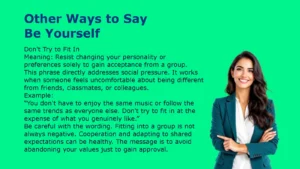 Other Ways to Say Be Yourself