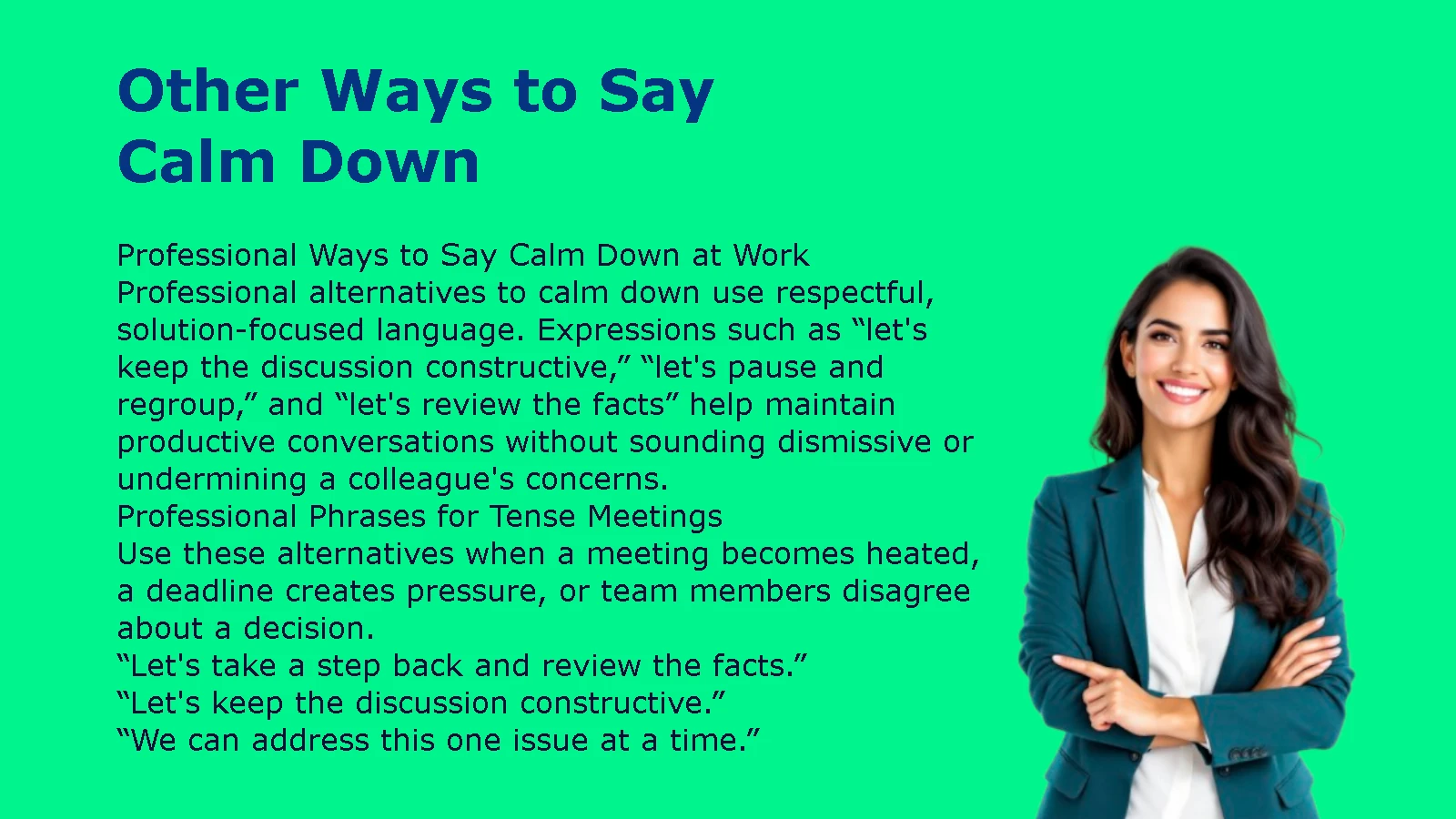 Other Ways to Say Calm Down