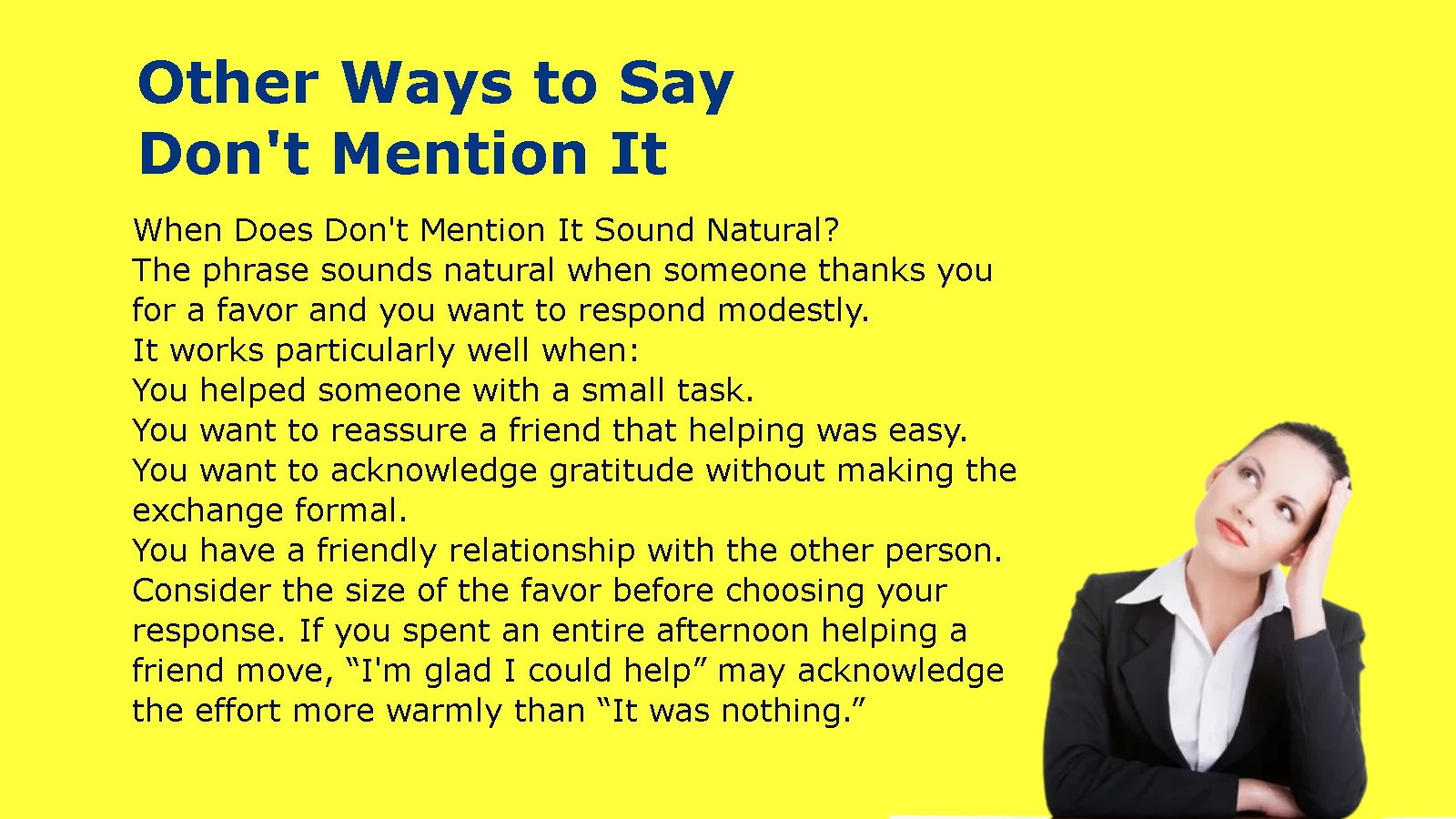 Other Ways to Say Dont Mention It