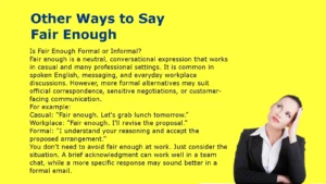 Other Ways to Say Fair Enough