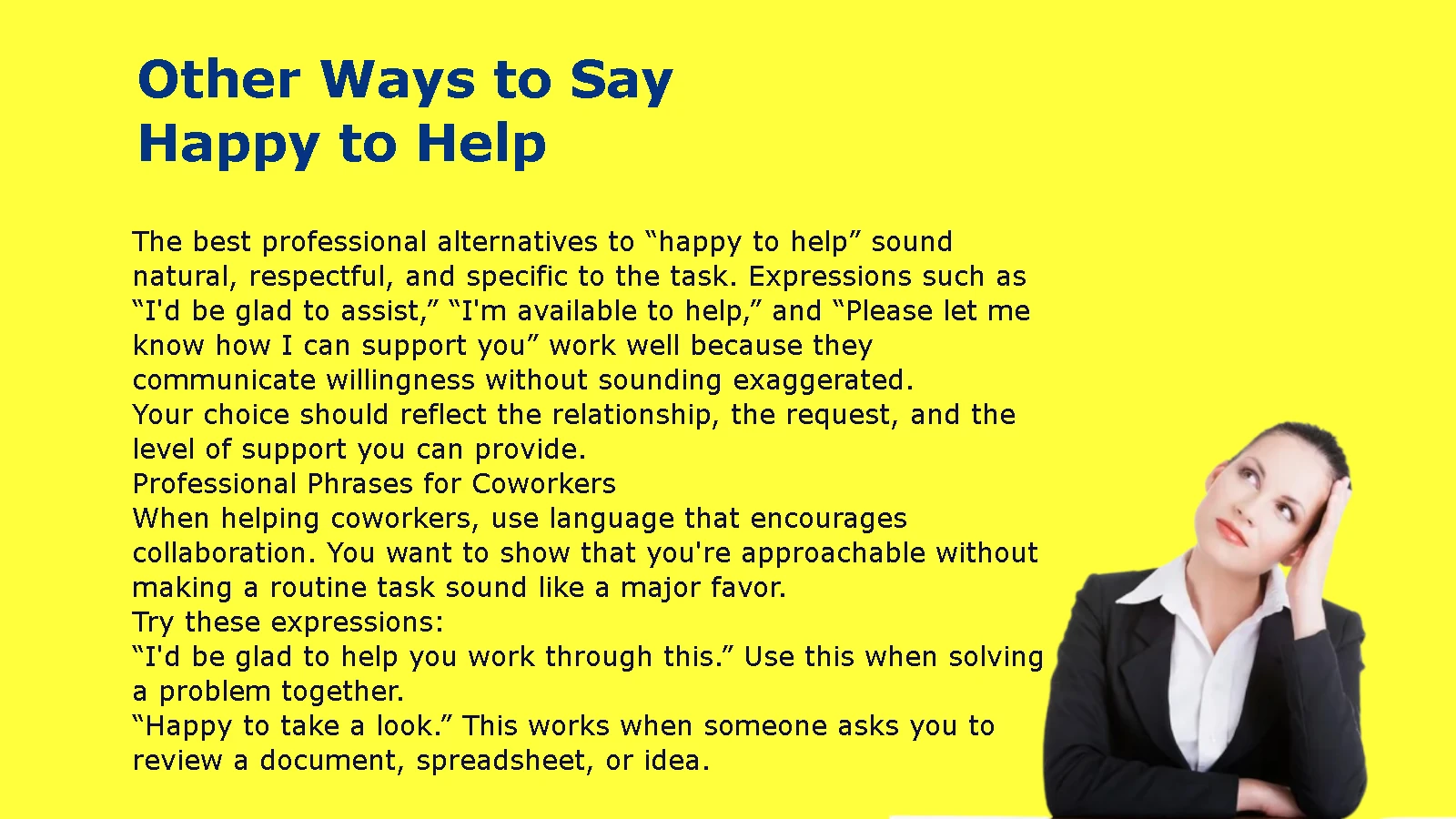 Other Ways to Say Happy to Help