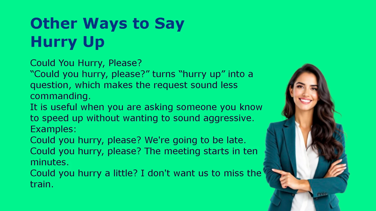 Other Ways to Say Hurry Up