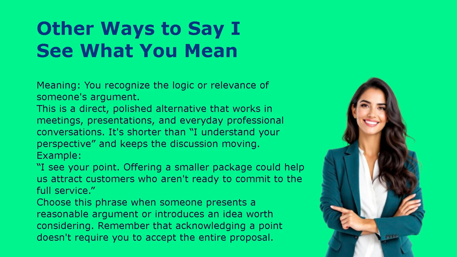 Other Ways to Say I See What You Mean