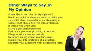 Other Ways to Say In My Opinion