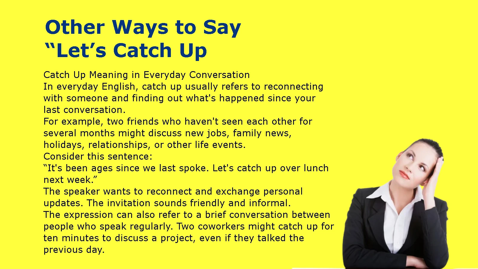 Other Ways to Say “Let’s Catch Up”