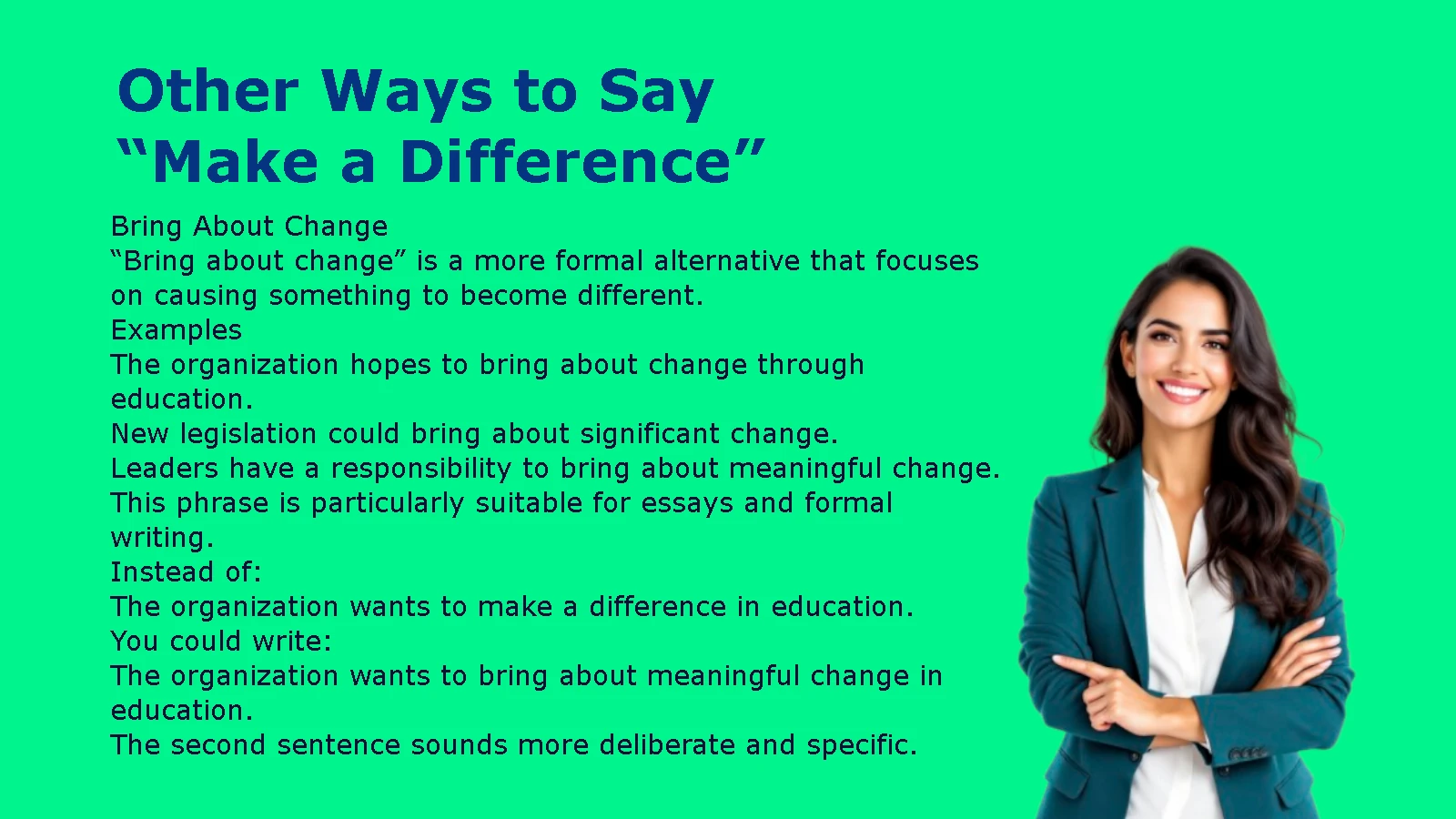Other Ways to Say “Make a Difference”