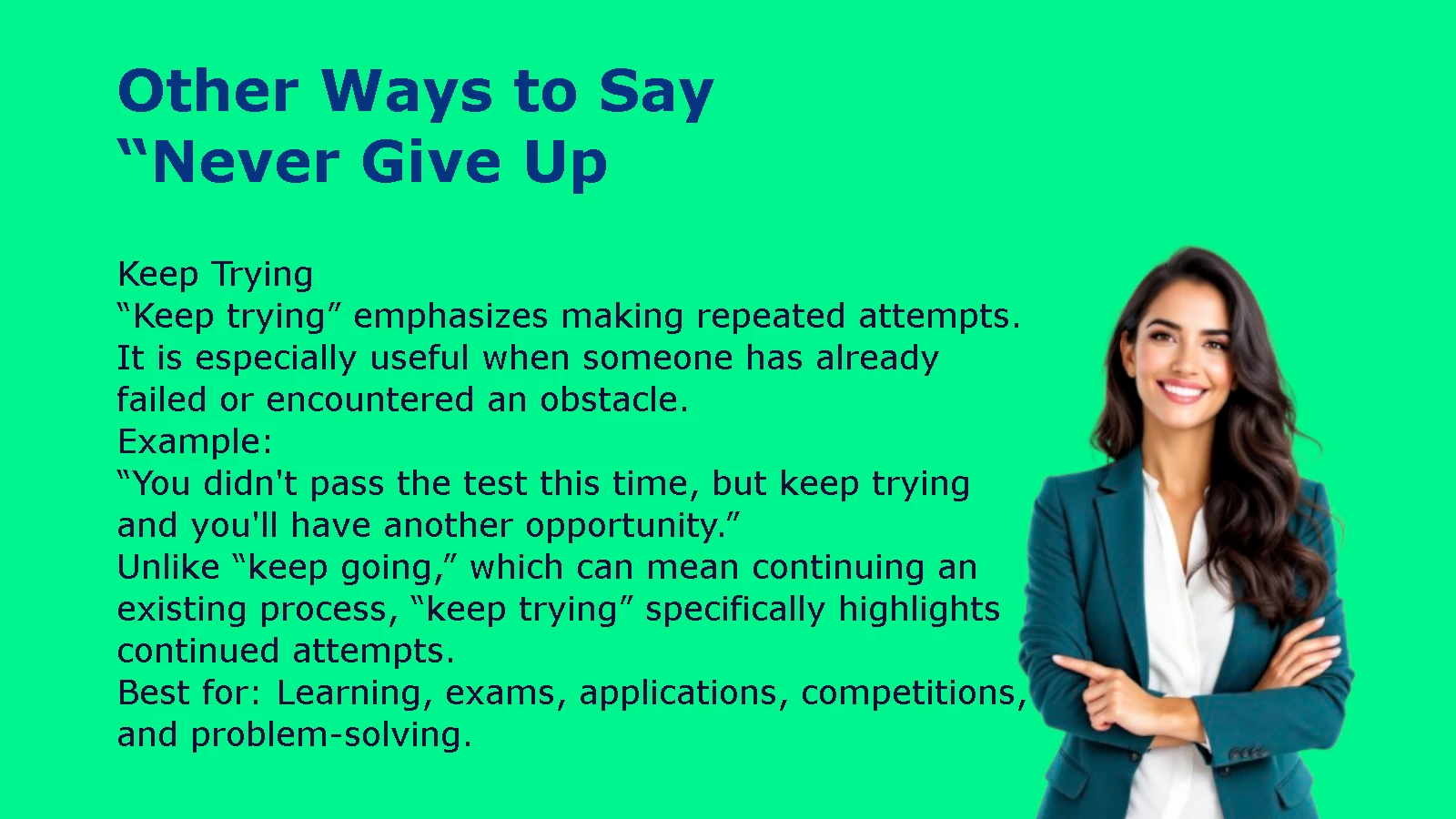 Other Ways to Say Never Give Up