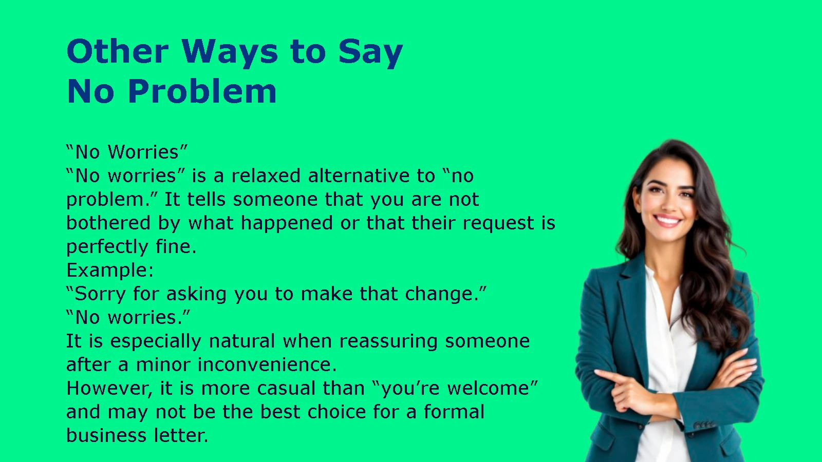 Other Ways to Say No Problem