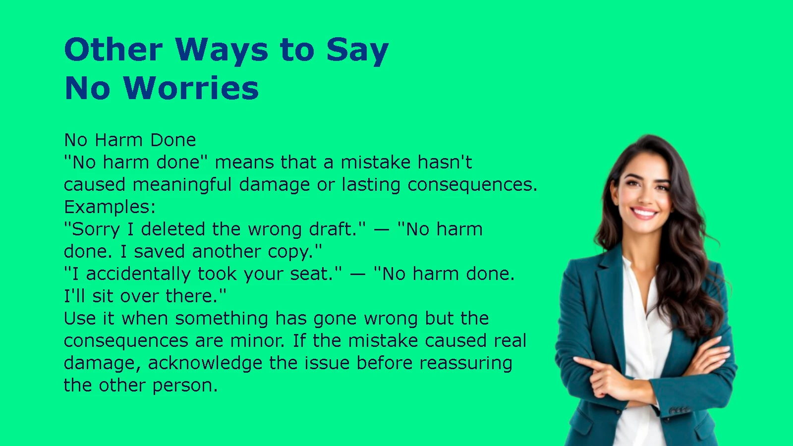 Other Ways to Say No Worries