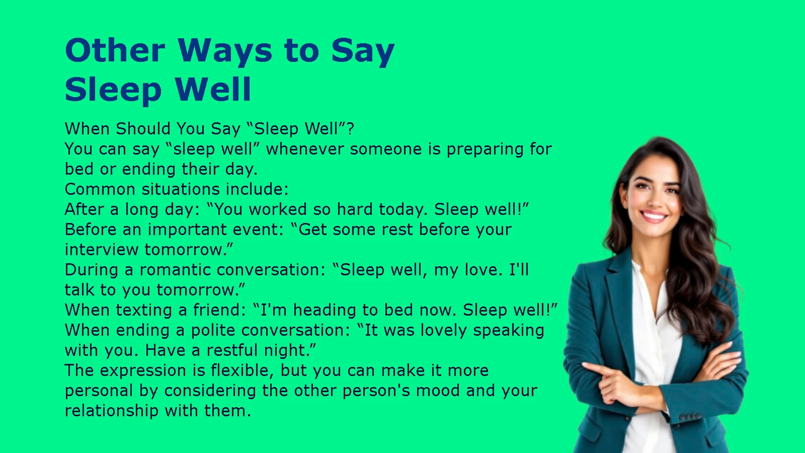 Other Ways to Say Sleep Well