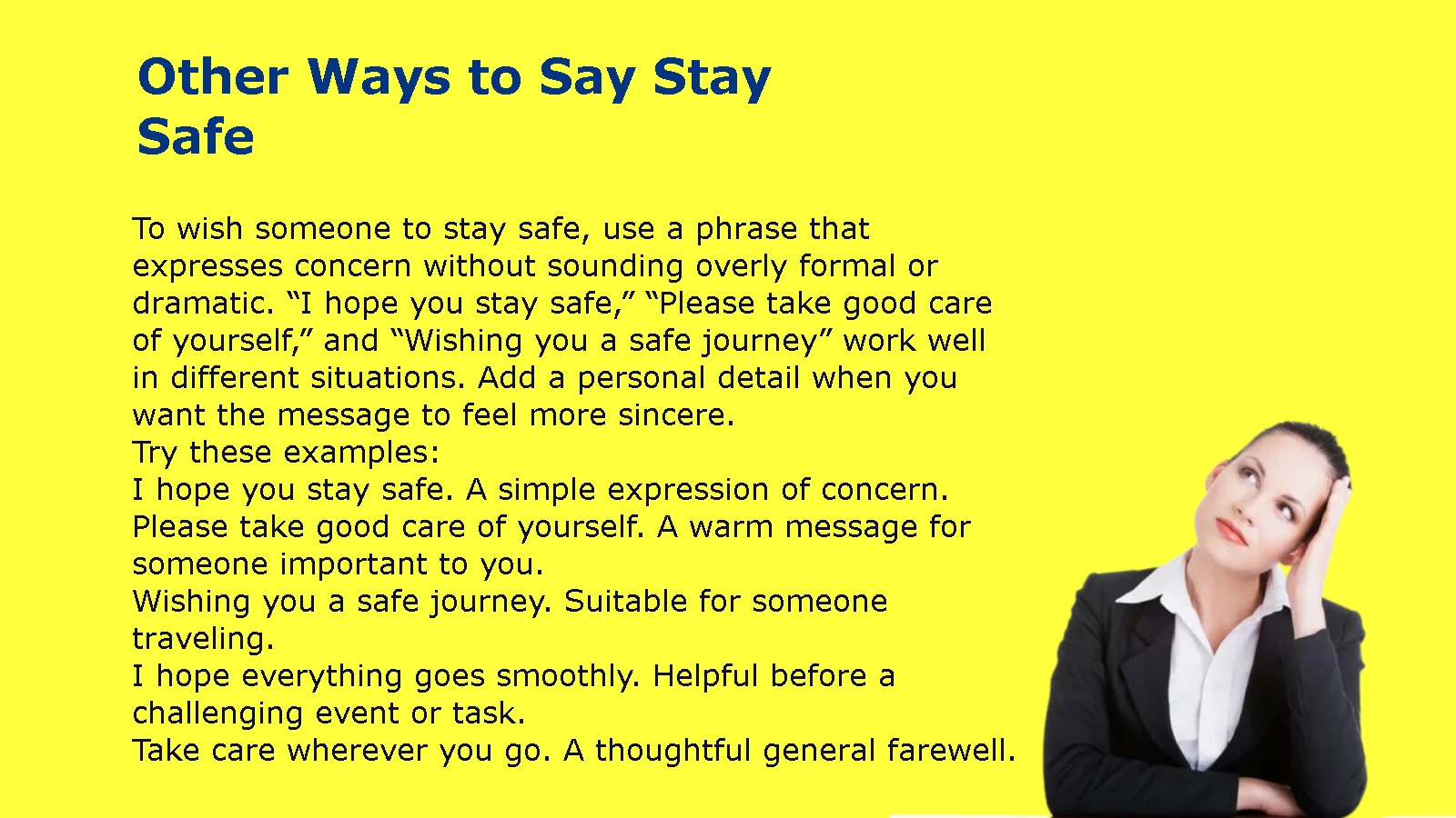 Other Ways to Say Stay Safe