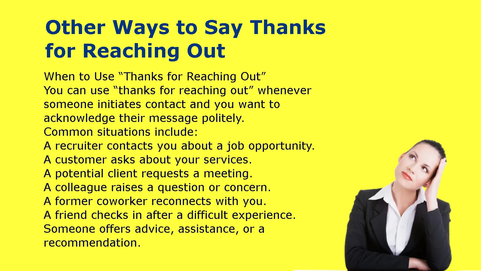 Other Ways to Say Thanks for Reaching Out