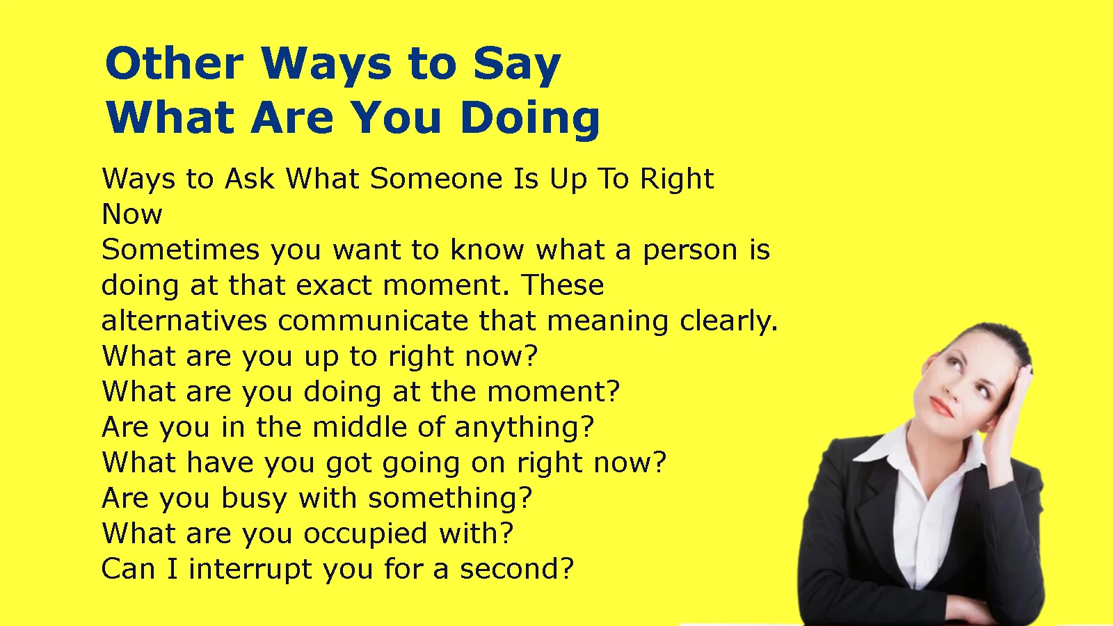 Other Ways to Say What Are You Doing
