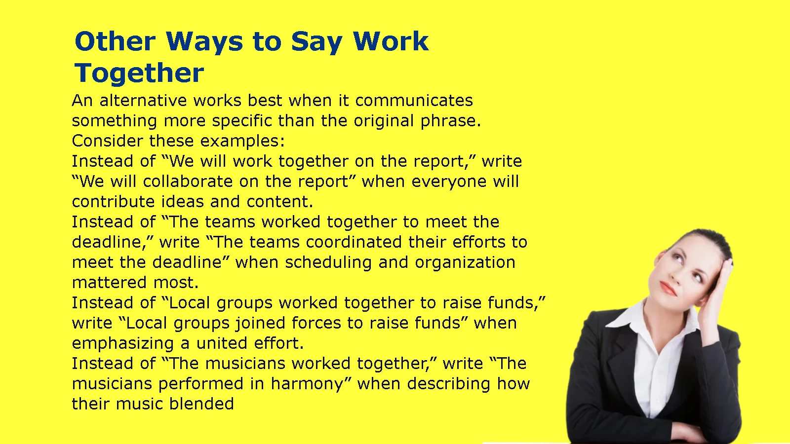 Other Ways to Say Work Together