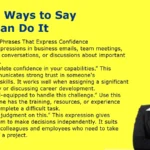 Other Ways to Say You Can Do It