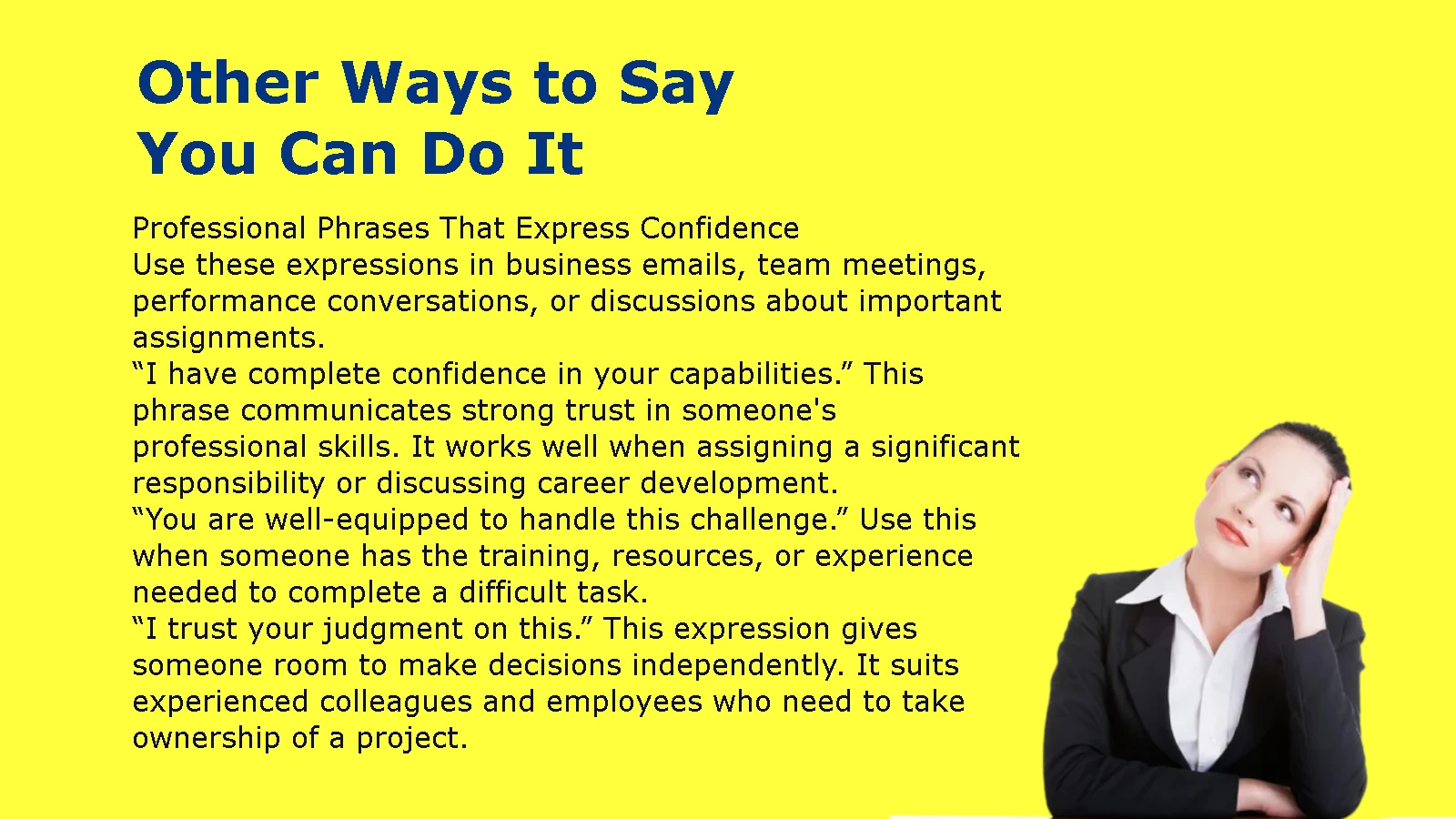 Other Ways to Say You Can Do It