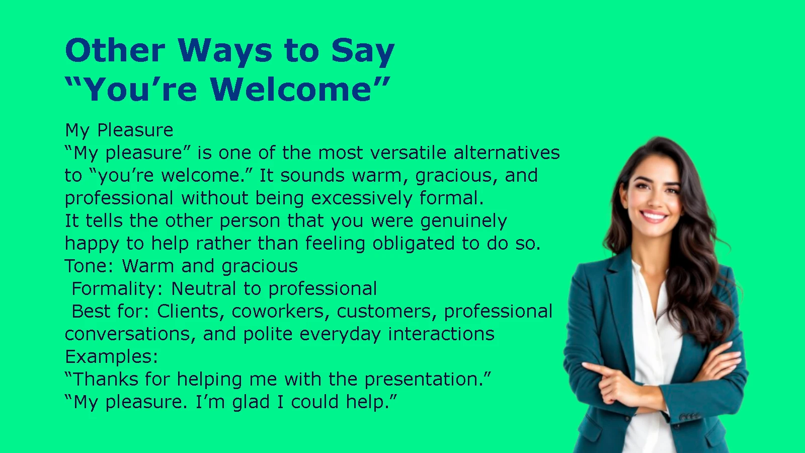 Other Ways to Say “You’re Welcome”